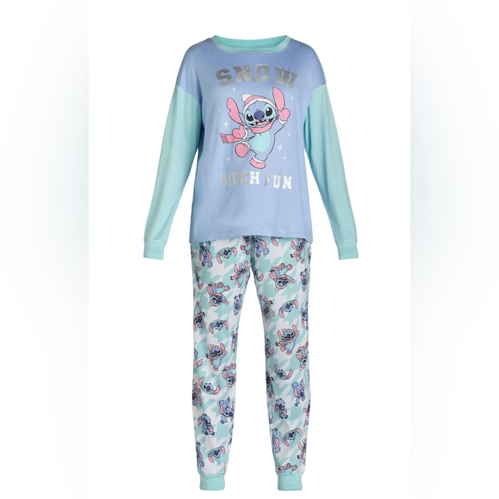 Disney Women's Stitch Lounge Top and Pants with Socks Set, 3-Piece